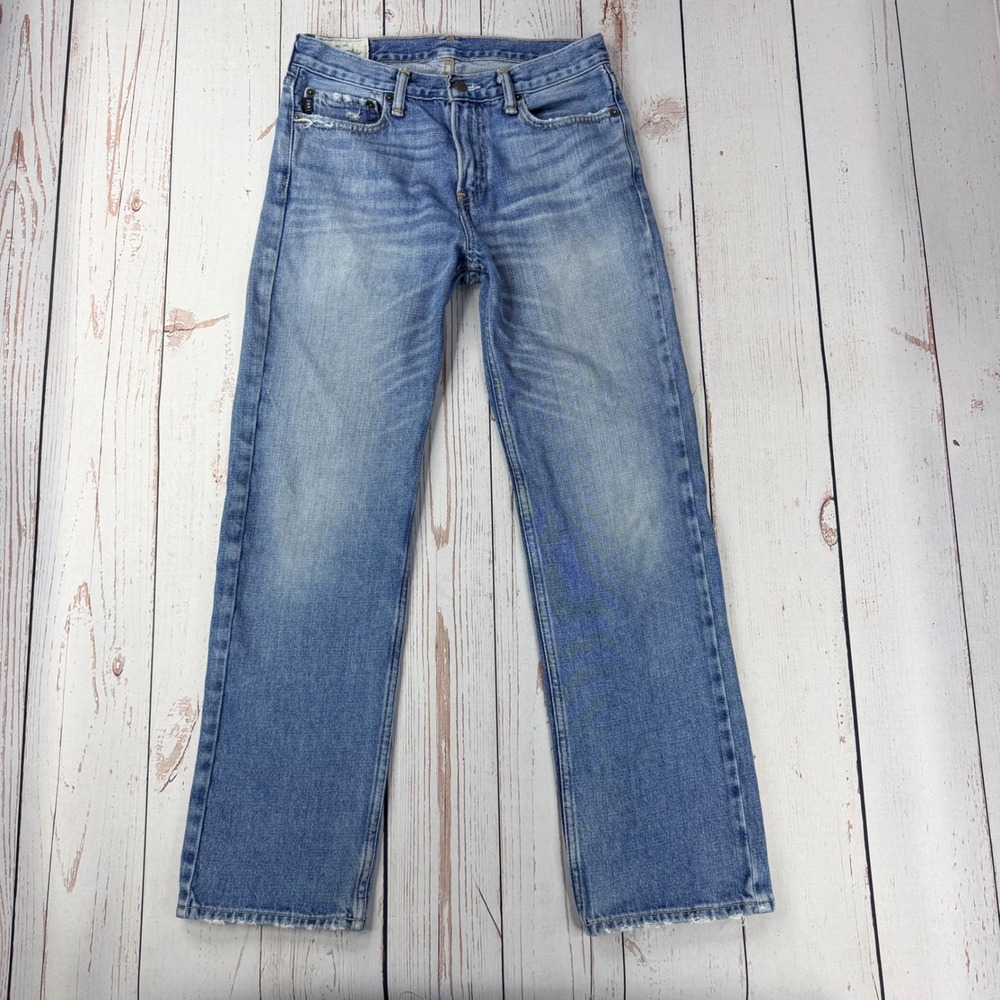 Abercrombie Kids Classic Straight Leg Jeans Light Wash Denim Size 16